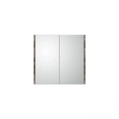Badmeubel Set Abruzzo wastafel en spiegelkast 60 cm Steen SaniSupreme Sanisupreme