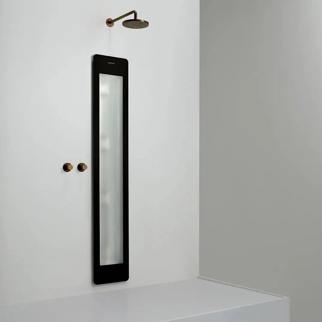 Sunshower Plus Round Black Inbouw Wellnesspaneel met infrarood en UV-licht