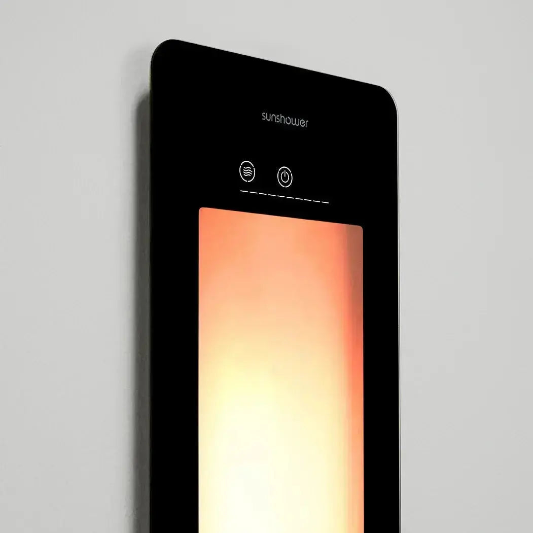 Sunshower Plus Round Black Inbouw Wellnesspaneel met infrarood en UV-licht SaniSupreme