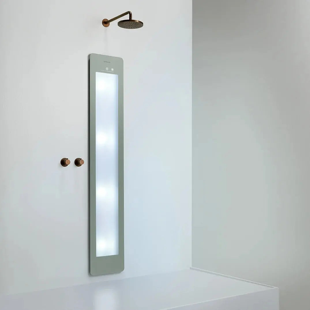 Sunshower Plus Round Organic Grey Inbouw Wellnesspaneel met infrarood en UV-licht