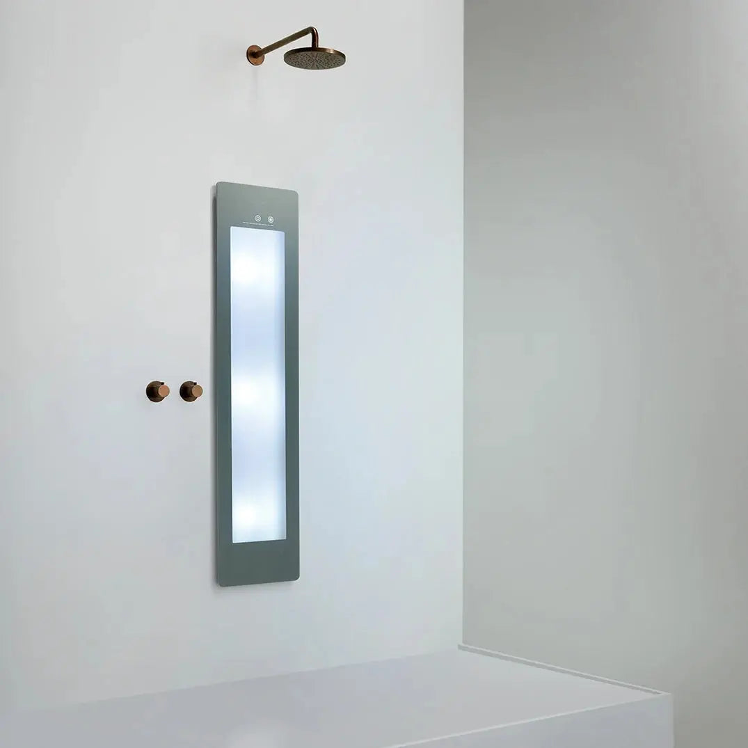 Sunshower Plus Round Organic Grey Inbouw Wellnesspaneel met infrarood en UV-licht