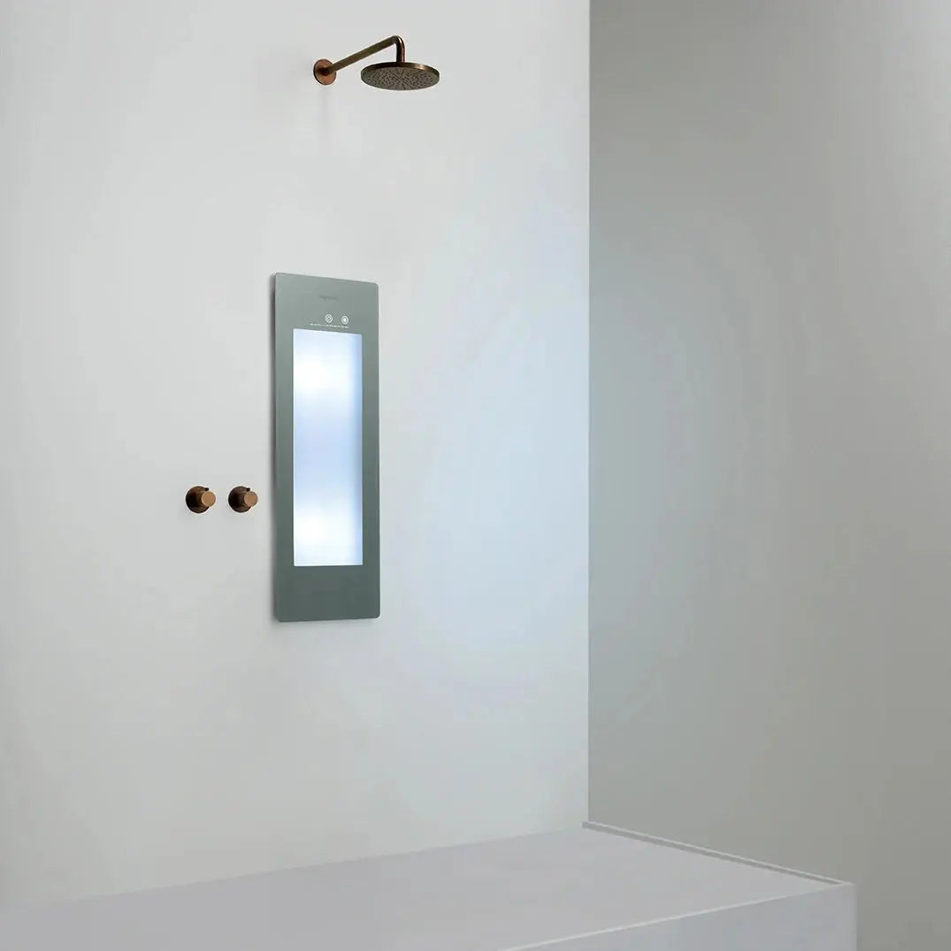 Sunshower Plus Round Organic Grey Inbouw Wellnesspaneel met infrarood en UV-licht