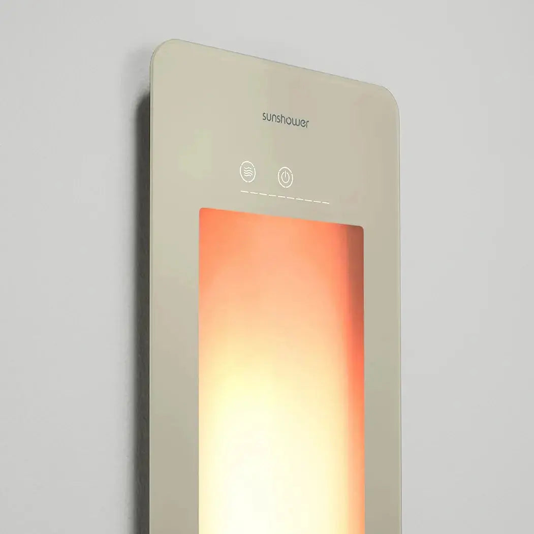 Sunshower Plus Round Sand White Inbouw Wellnesspaneel met infrarood en UV-licht SaniSupreme