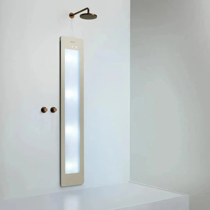 Sunshower Plus Round Sand White Inbouw Wellnesspaneel met infrarood en UV-licht SaniSupreme