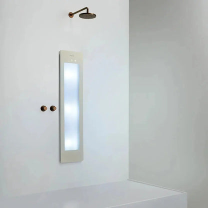 Sunshower Plus Round Sand White Inbouw Wellnesspaneel met infrarood en UV-licht SaniSupreme