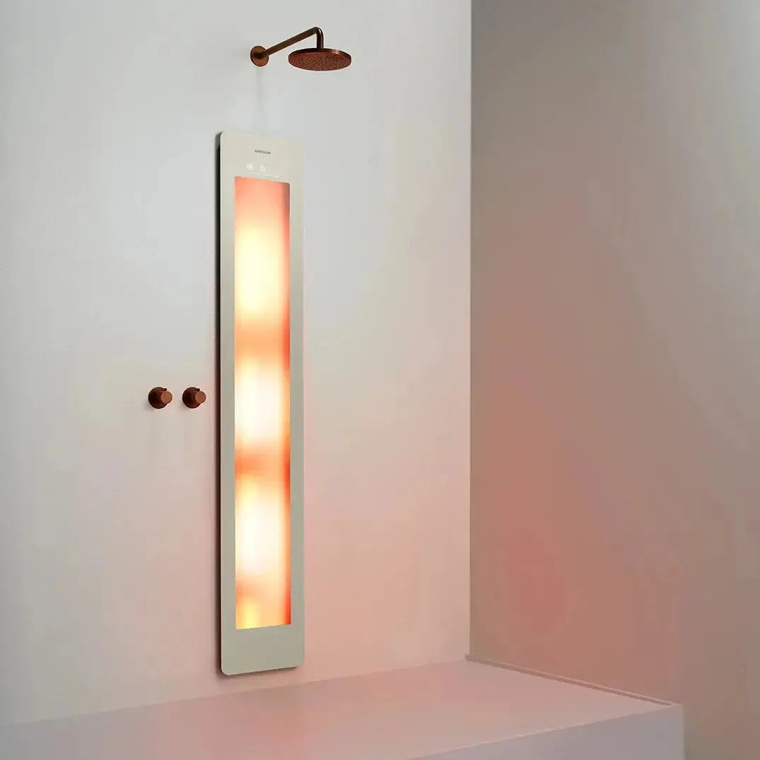 Sunshower Plus Round Sand White Inbouw Wellnesspaneel met infrarood en UV-licht SaniSupreme