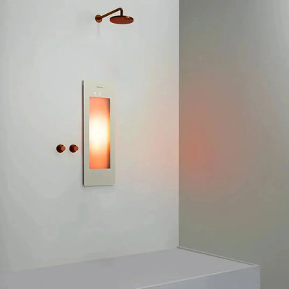Sunshower Plus Round Sand White Inbouw Wellnesspaneel met infrarood en UV-licht SaniSupreme