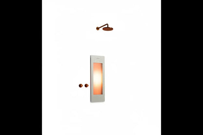 Sunshower Plus Round Sand White Inbouw Wellnesspaneel met infrarood en UV-licht SaniSupreme