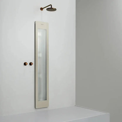Sunshower Plus Round Sand White Inbouw Wellnesspaneel met infrarood en UV-licht SaniSupreme