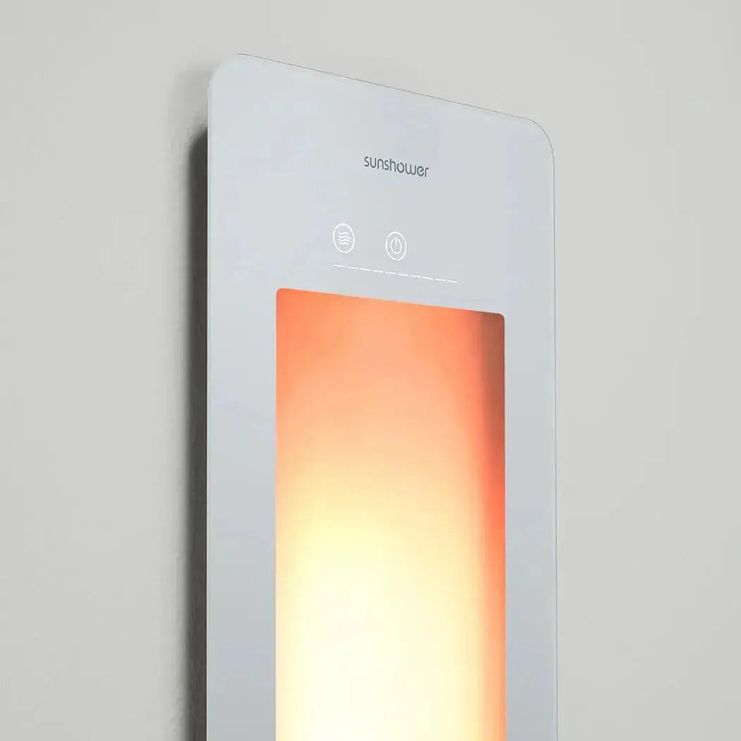 Sunshower Plus White Inbouw Wellnesspaneel met infrarood en UV-licht SaniSupreme closeup infrarood