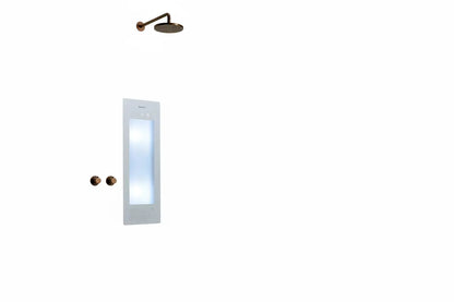 Sunshower Plus Round White Inbouw Wellnesspaneel met infrarood en UV-licht SaniSupreme