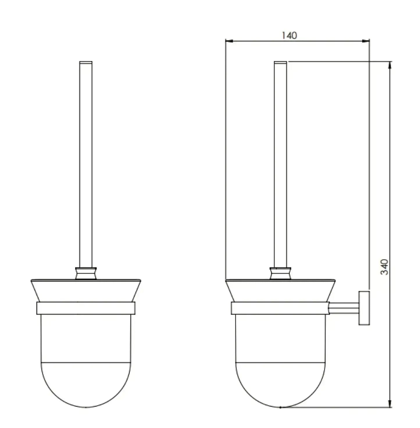 Toiletborstel hangend 34 cm SaniSupreme Blackie Mat Zwart Sanisupreme