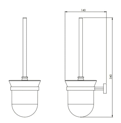 Toiletborstel hangend 34 cm SaniSupreme Blackie Mat Zwart Sanisupreme