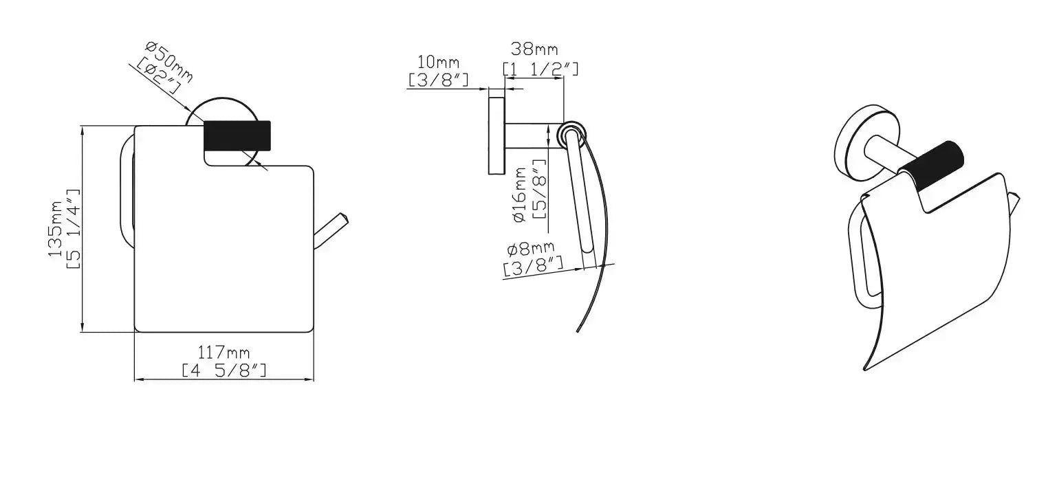 Toiletrolhouder SaniSupreme Linea 16 X 11,7cm Toiletborstel en wc-accessoires combineren? Ontdek deze zwarte toiletrolhouder met moderne uitstraling, compact ontwerp en praktisch gebruiksgemak.