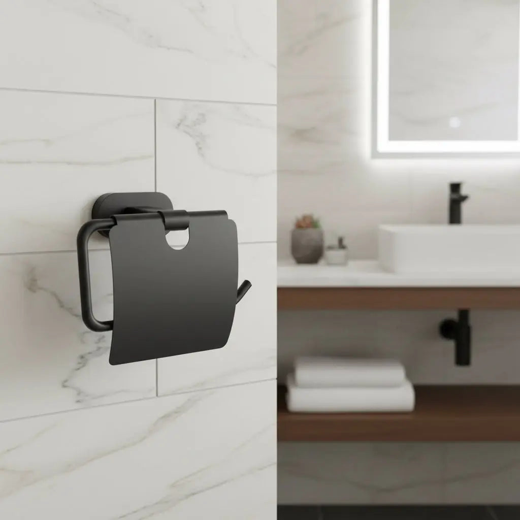 Toiletrolhouder SaniSupreme Linea Zwart 18x16 cm SaniSupreme