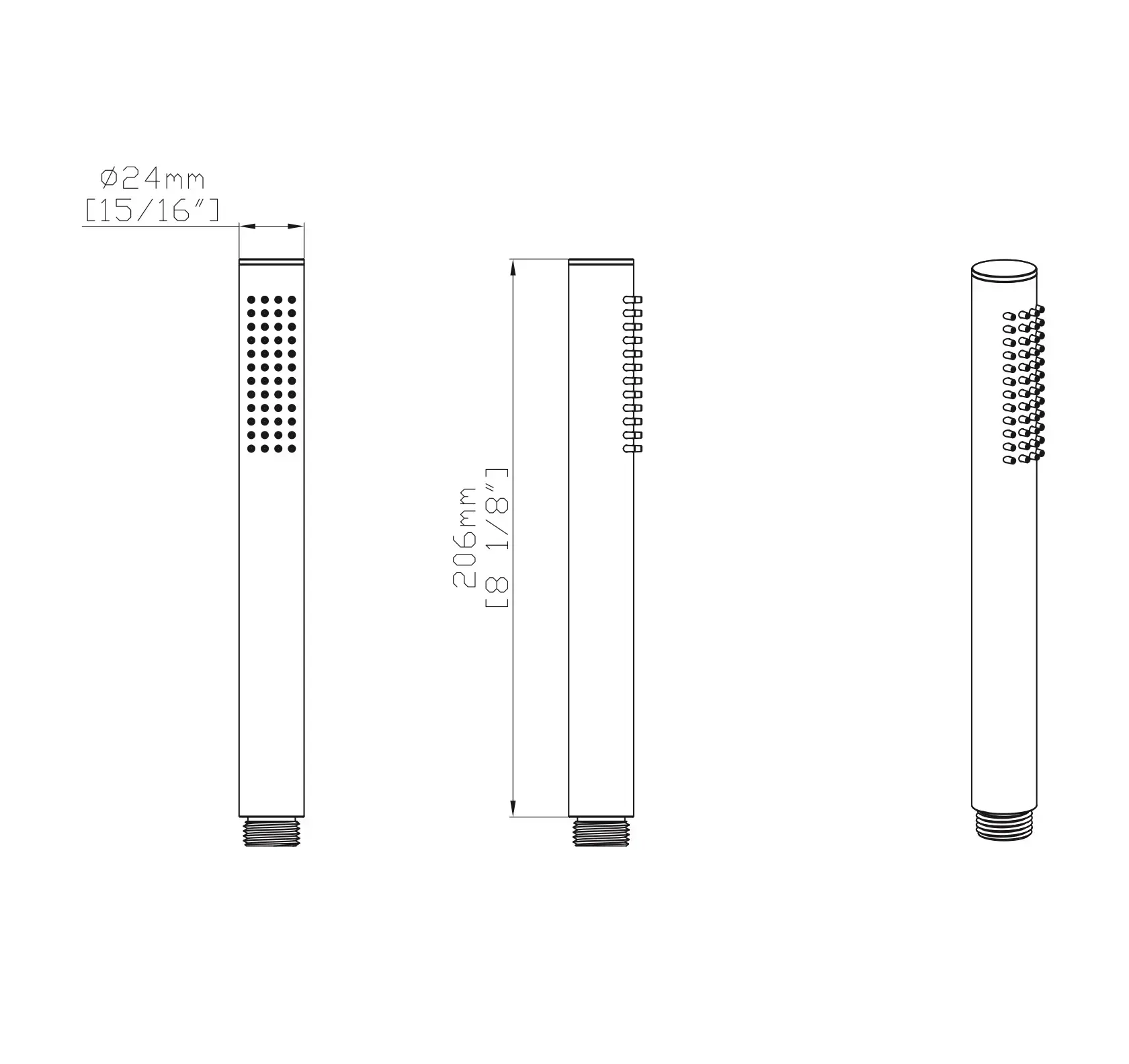 SaniSupreme Stria Wellness Rain de Luxe handdouche Staafmodel Geborsteld RVS Sanisupreme