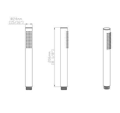 SaniSupreme Stria Wellness Rain de Luxe handdouche Staafmodel Geborsteld RVS Sanisupreme
