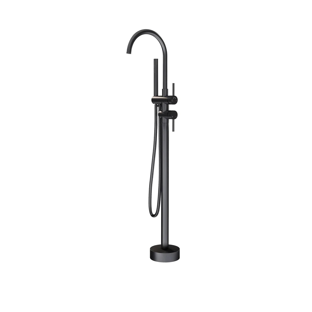 SaniSupreme Bath tap Ancona freestanding model with hand shower brushed copper