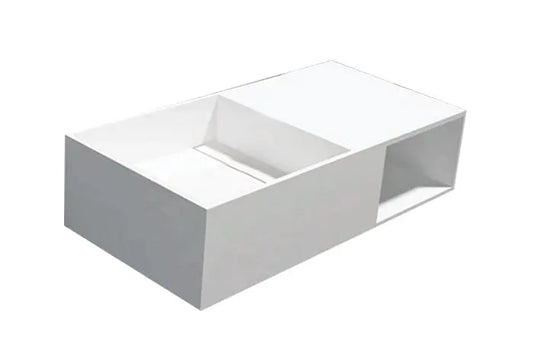 Valtessa solid surface wastafel 80 cm mat wit SaniSupreme