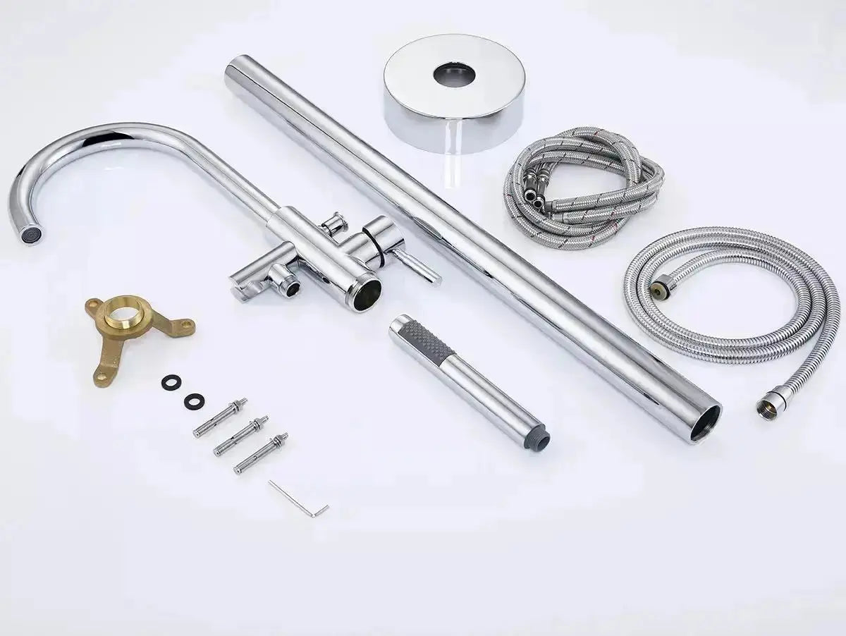 Vrijstaande Badkraan SaniSupreme Veloria Line Acanthus met handdouche Gunmetal grijs