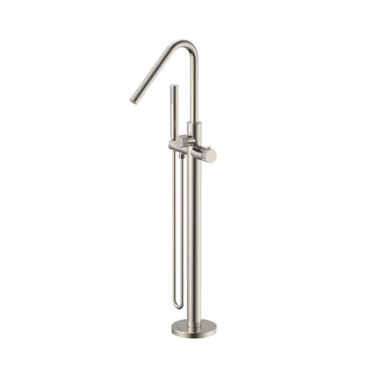 Vrijstaande Badkraan SaniSupreme Veloria Line Camellia met handdouche 112,3 cm Geborsteld RVS