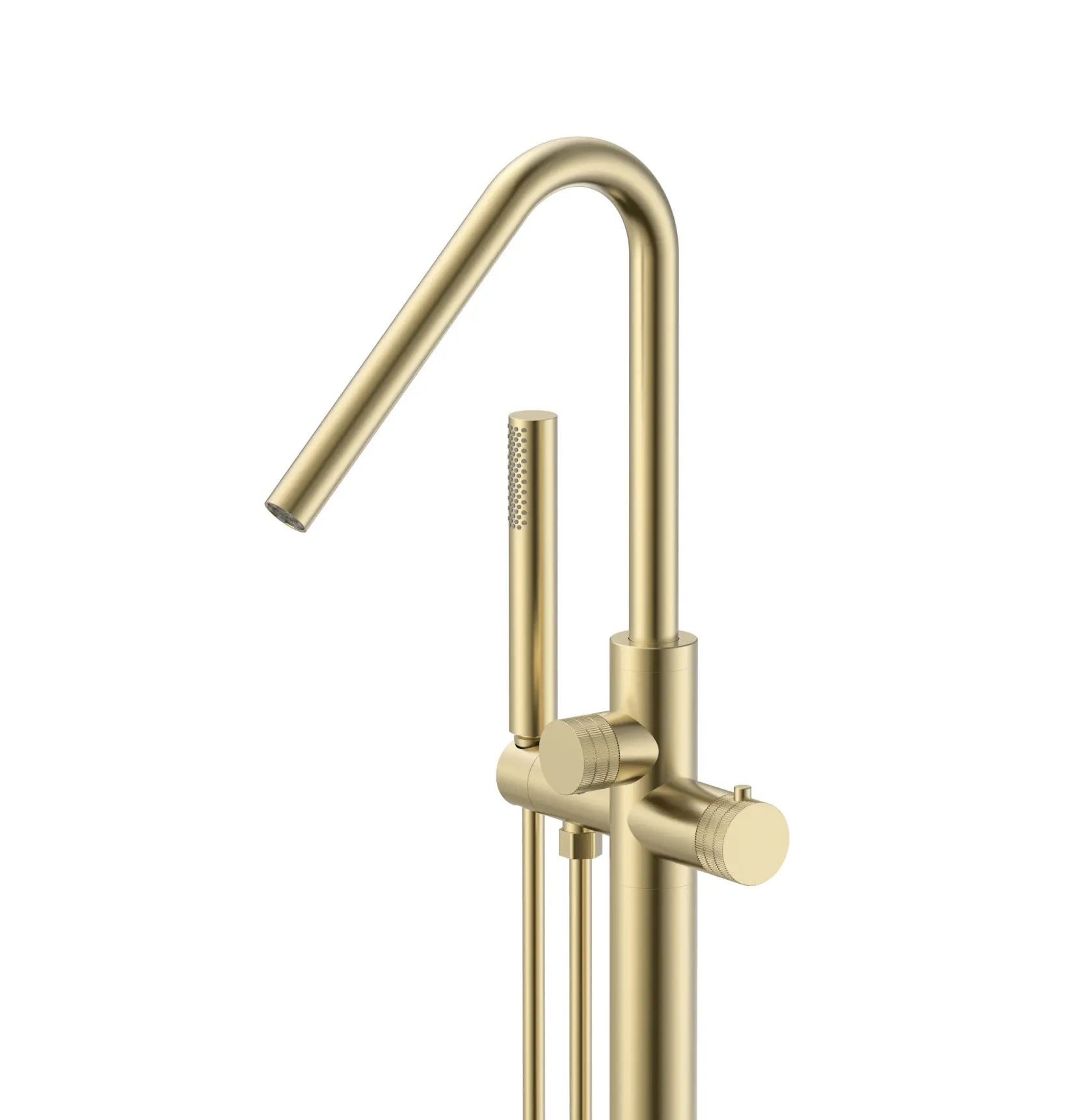 Vrijstaande Badkraan SaniSupreme Veloria Line ThermoBath 300 met handdouche 112,3 cm Goud Sanisupreme