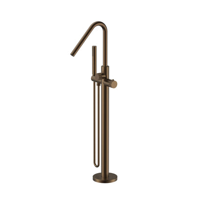 Vrijstaande Badkraan SaniSupreme Veloria Line ThermoBath met handdouche 101,8 - 104,7 cm Bruin Brons