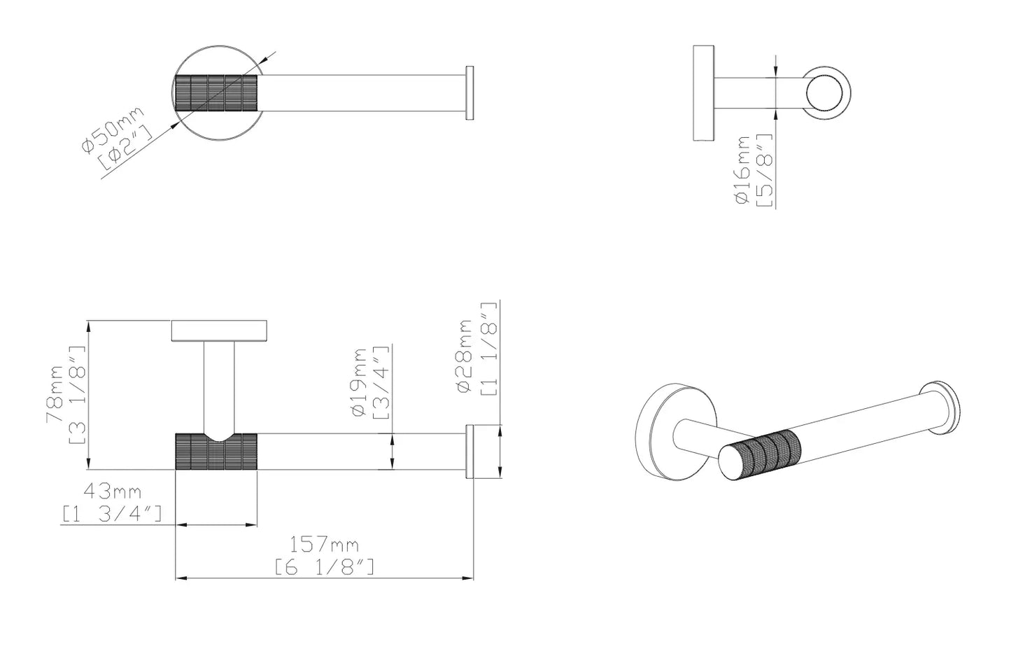 WC papierhouder SaniSupreme Vesso (PVD) 15,7 cm