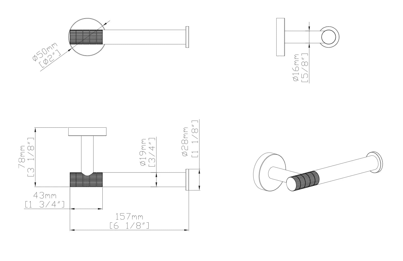 WC papierhouder SaniSupreme Vesso (PVD) 15,7 cm