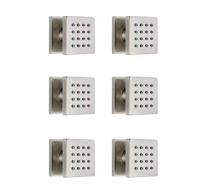 Inbouw douche wand massagejets set van 6 stuks geborsteld RVS SaniSupreme