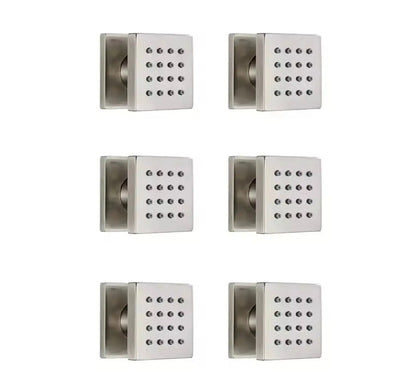 Inbouw douche wand massagejets per stuk geborsteld RVS SaniSupreme