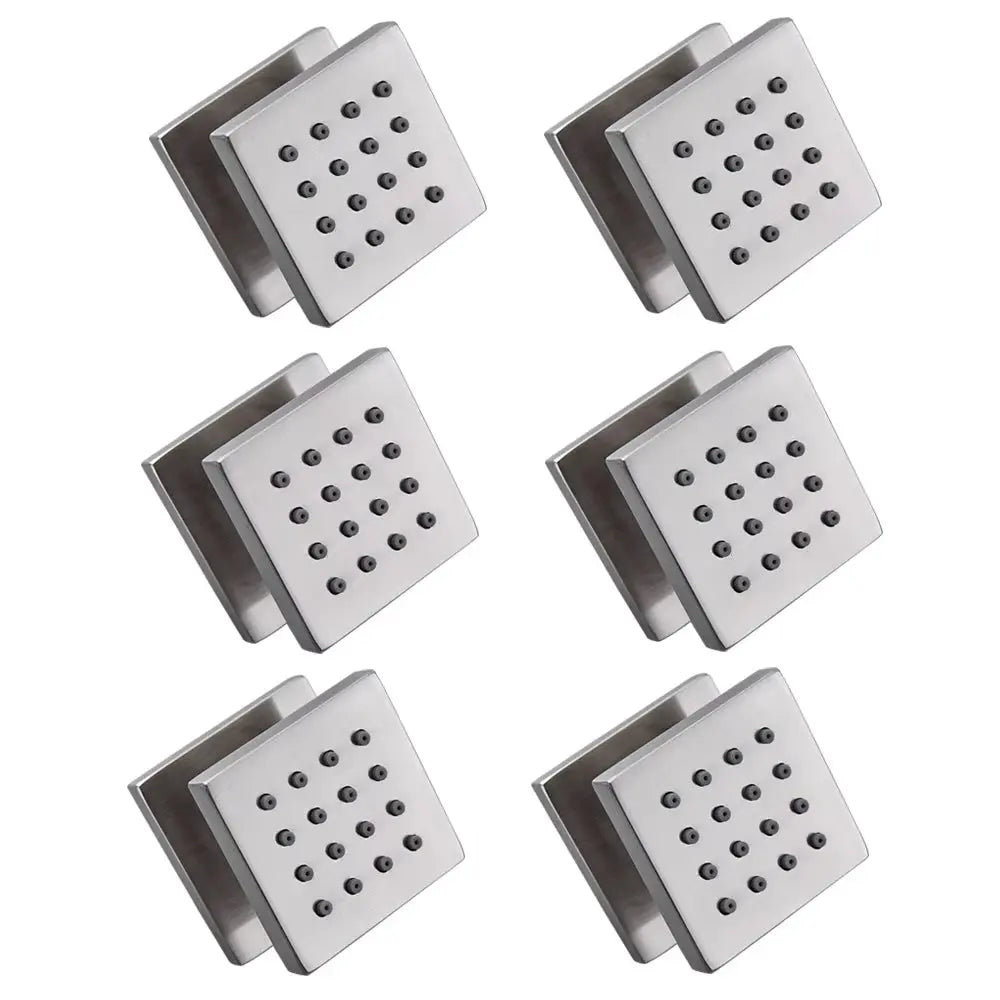 Inbouw douche wand massagejets set van 6 stuks geborsteld RVS SaniSupreme