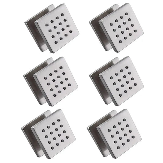 Inbouw douche wand massagejets set van 6 stuks geborsteld RVS SaniSupreme