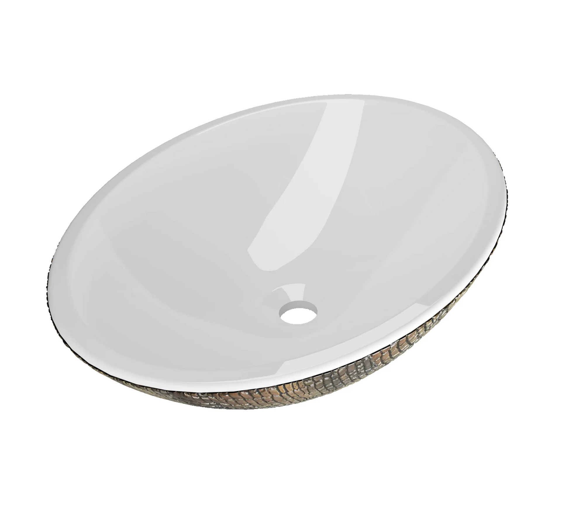 Waskom 52x38x14,5 Croco Skina Bruin ovaal SaniSupreme