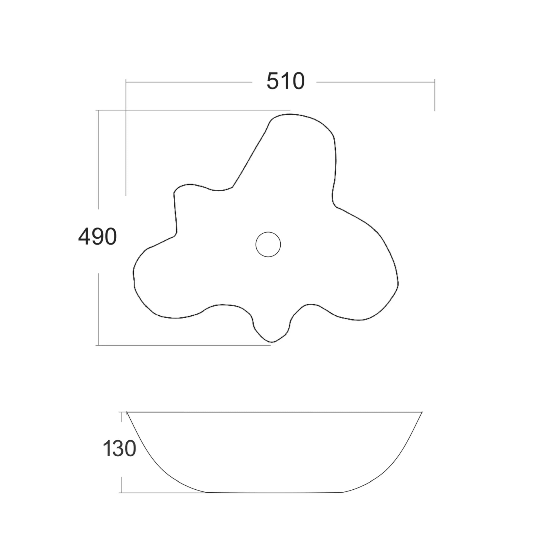 Waskom Fiorasa Keramiek 51x49x13 Glans wit SaniSupreme