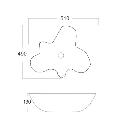 Waskom Fiorasa Keramiek 51x49x13 Glans wit SaniSupreme