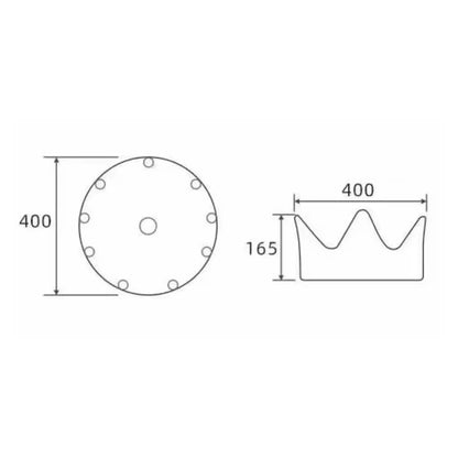 Waskom Kroon Keramiek Ø40xH16,5 Glans Goud Glans Wit SaniSupreme Sanisupreme