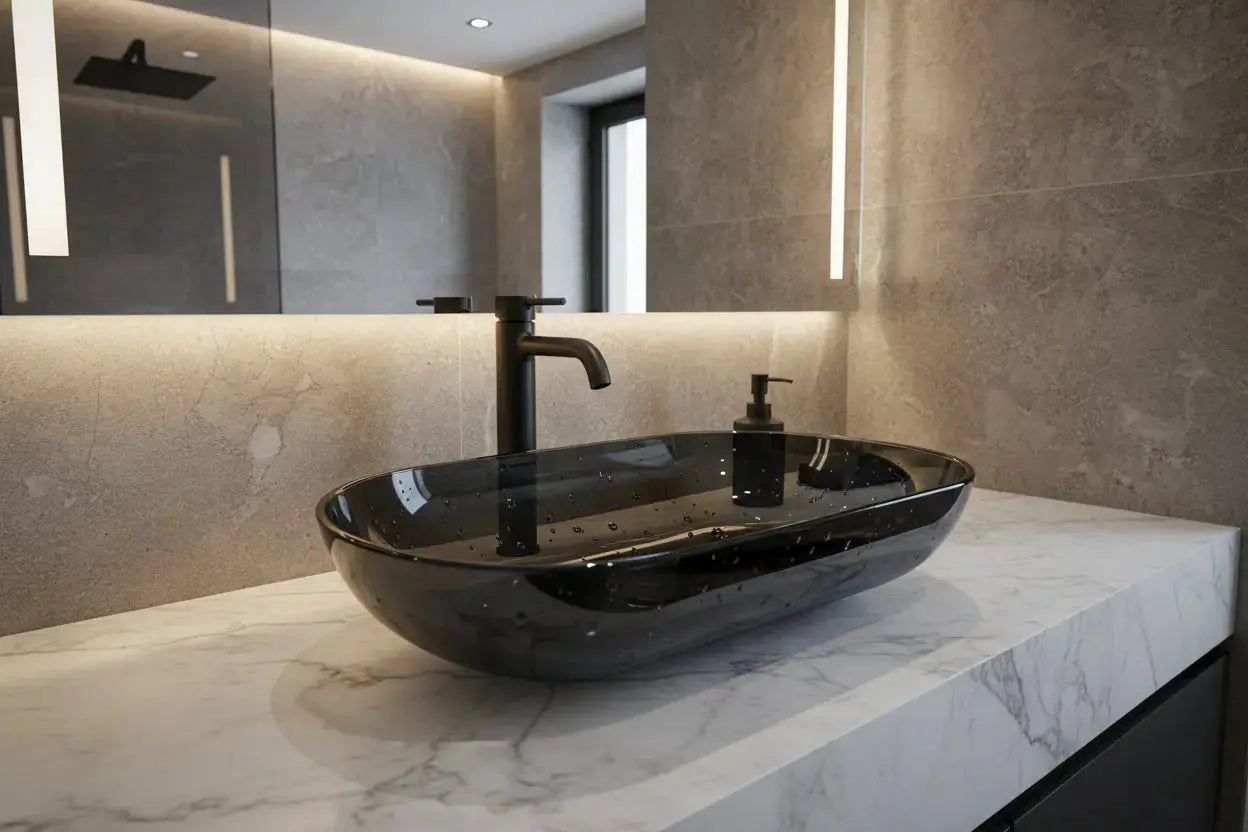 Waskom van Resin (hars) Transpa Black 54x38x12 SaniSupreme