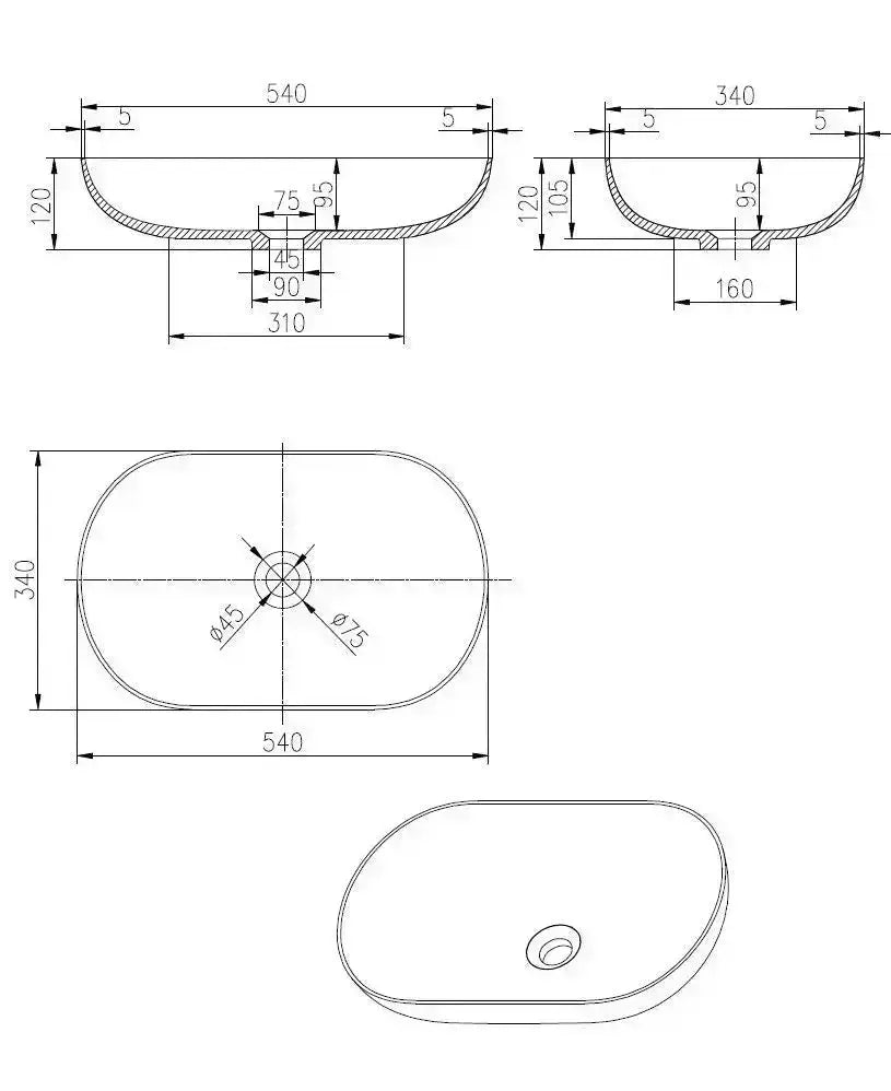 Waskom van Resin (hars) Transpa Orange 54x38x12 SaniSupreme