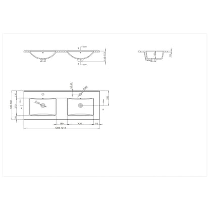 SaniSupreme Badmeubel Set Abruzzo Dubbele wastafel 120cm Grijs Sanisupreme