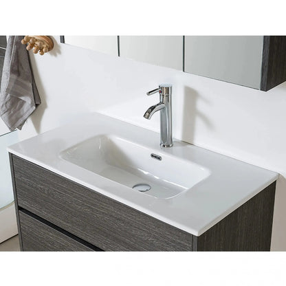 Badmeubel Set Abruzzo wastafel en spiegelkast 60 cm Zwart SaniSupreme Sanisupreme
