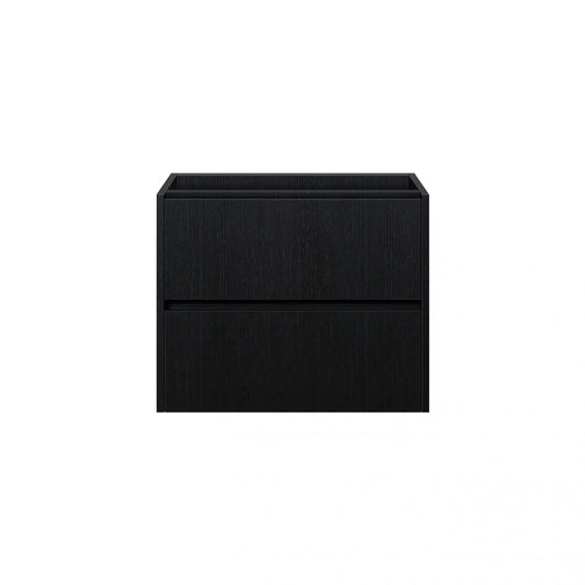 Badmeubel Set Abruzzo wastafel en spiegelkast 60 cm Zwart SaniSupreme Sanisupreme