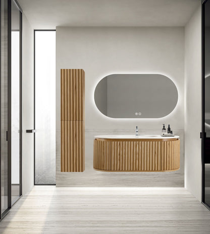 Wastafelonderkast Arvena 100 cm Naturel Eiken Greeploos SaniSupreme1
