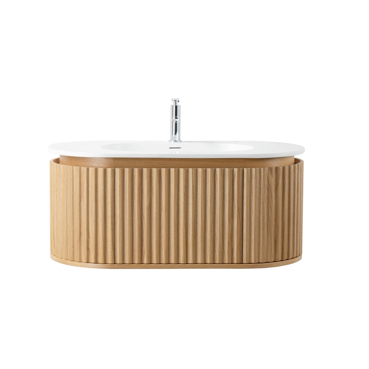 Wastafelonderkast Arvena 100 cm Naturel Eiken Greeploos SaniSupreme2