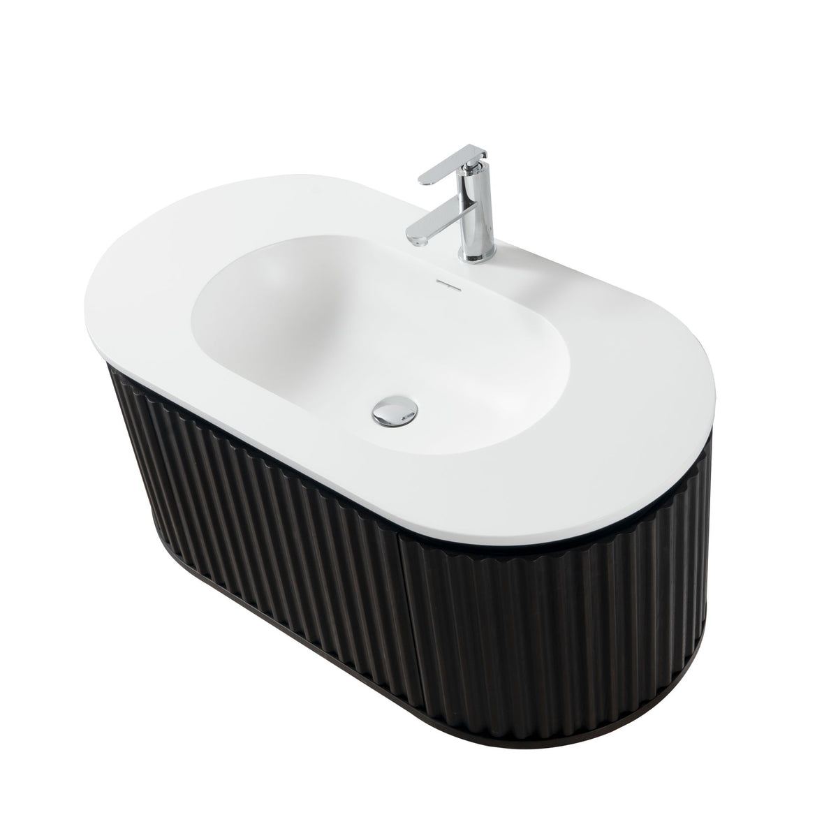 Wastafelonderkast_Arvena_100_cm_Zwart_Eiken_Greeploos_SaniSupreme4
