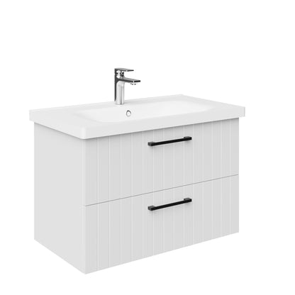 Wastafelonderkast Livia 80 cm Wit met 2 Lades SaniSupreme3
