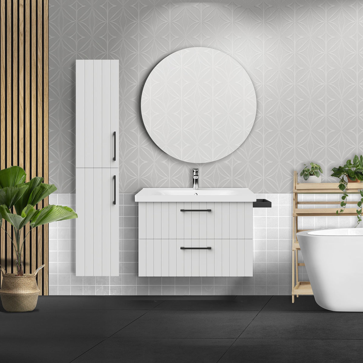 Wastafelonderkast Livia 80 cm Wit met 2 Lades SaniSupreme5