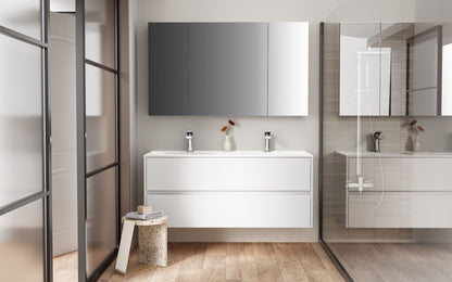 Wastafelonderkast Nerano 120 cm Glanzend Wit met 2 Lades SaniSupreme4