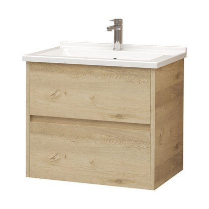 Wastafelonderkast Nerano 60 cm EIK met 2 Lades SaniSupreme3