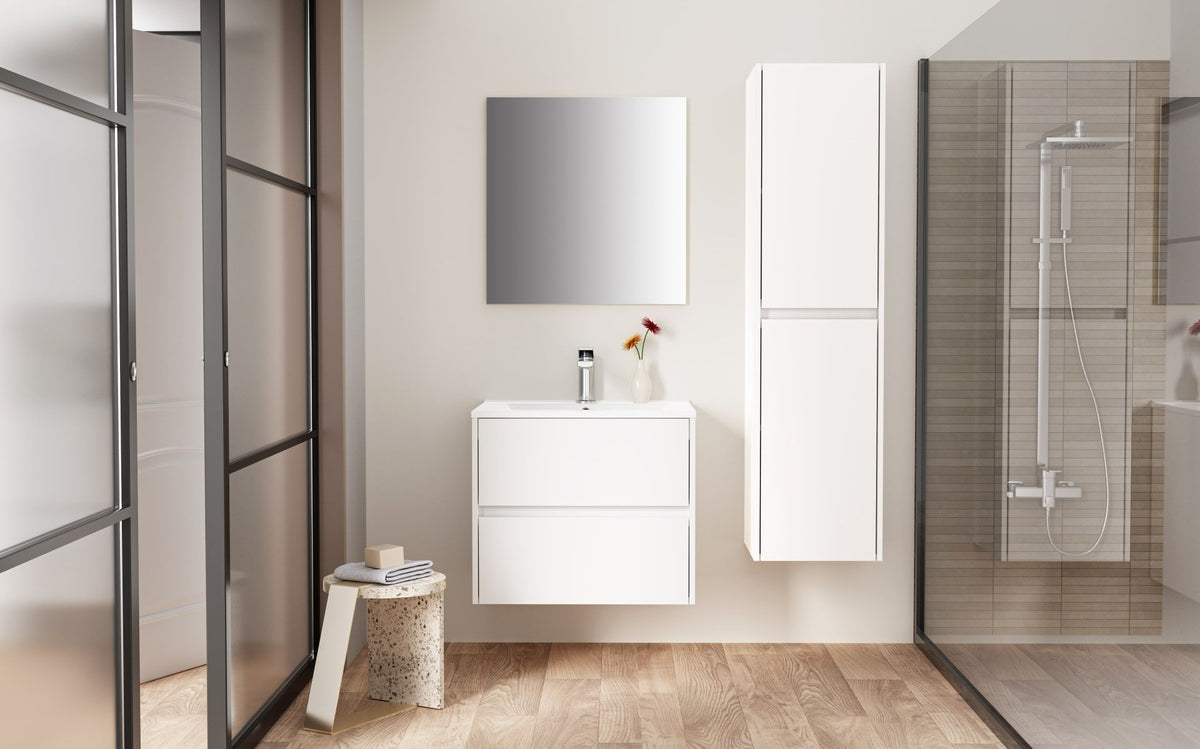 Wastafelonderkast Nerano 60 cm Glanzend Wit met 2 Lades SaniSupreme4